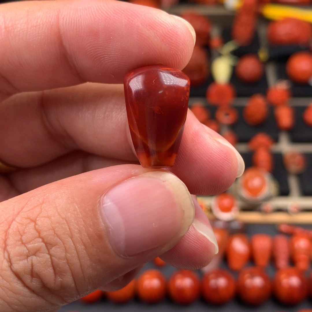 南红玛瑙未镶嵌三通12+