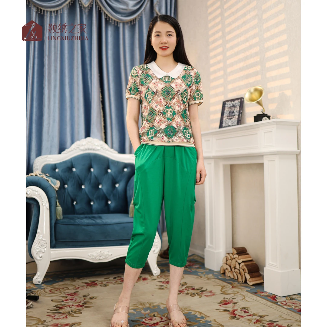 【家系列·芭蕉树下】高档烧花面料清凉夏季上衣#YB11781A