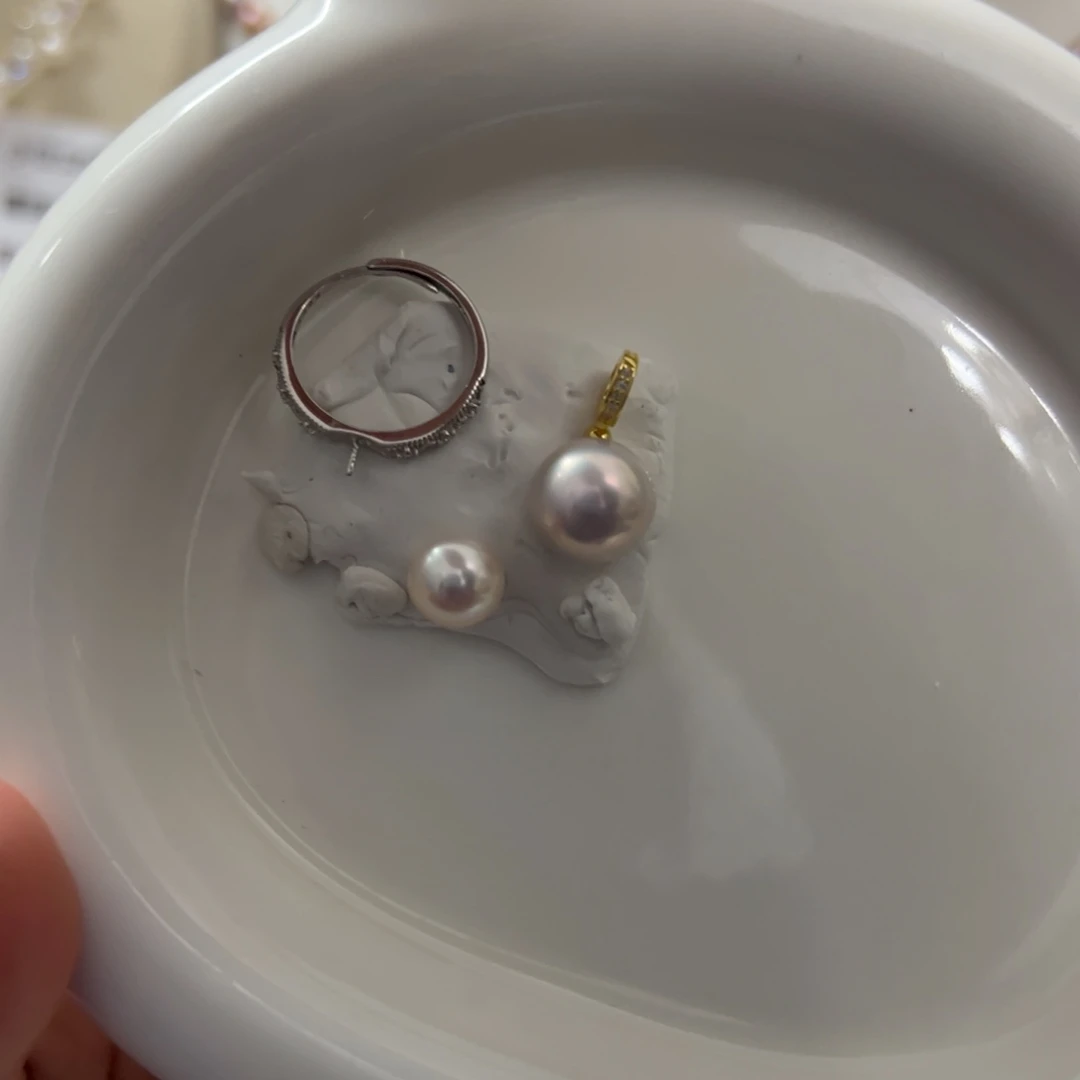 淡水珍珠耳环银S925镶嵌蝴蝶结不退换