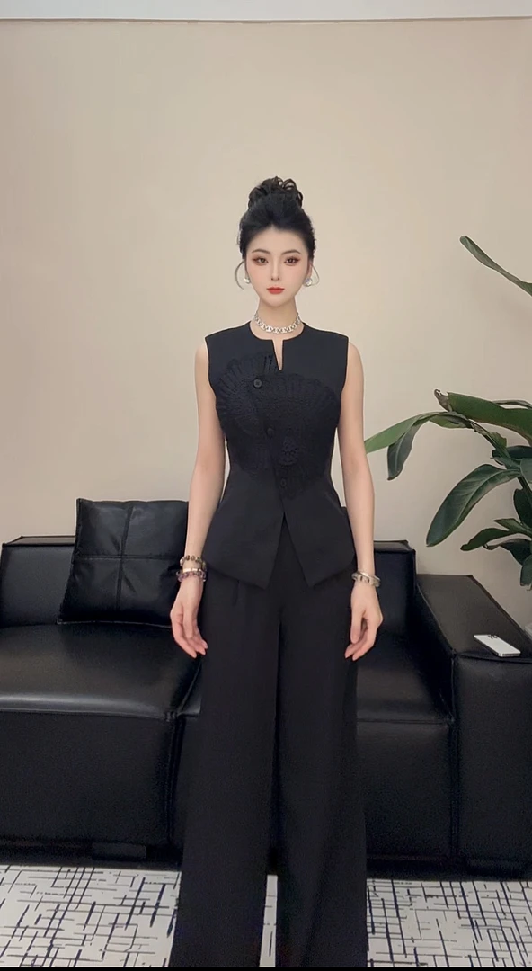 女神范儿超火爆夏装马甲长裤套装