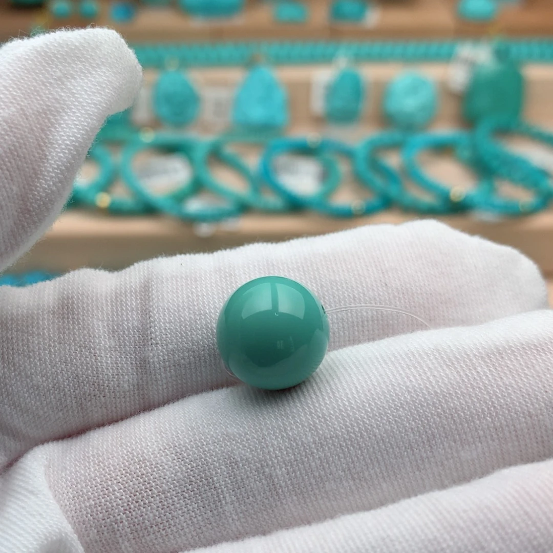 绿松石未镶嵌珠宝奇石12.8mm