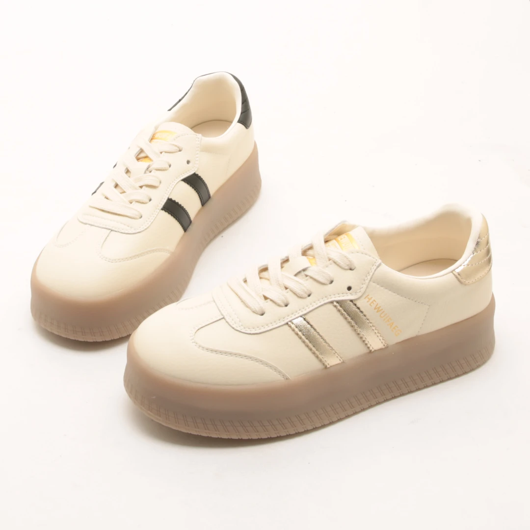 5787春季新款轻便厚底圆头系带板鞋学生日常运动休闲鞋