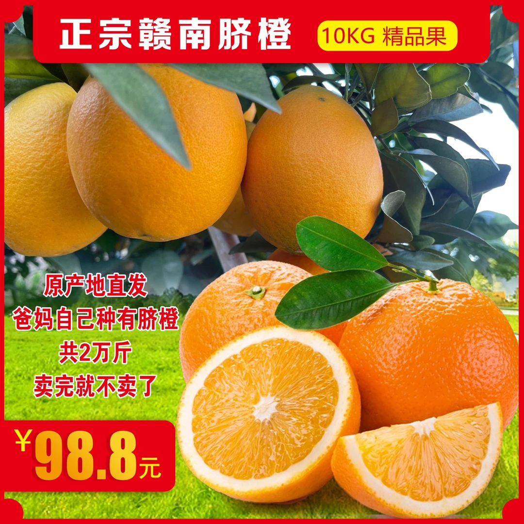 赣南脐橙江西赣南正宗脐橙新鲜现摘当季水果产地直发爆汁甜橙