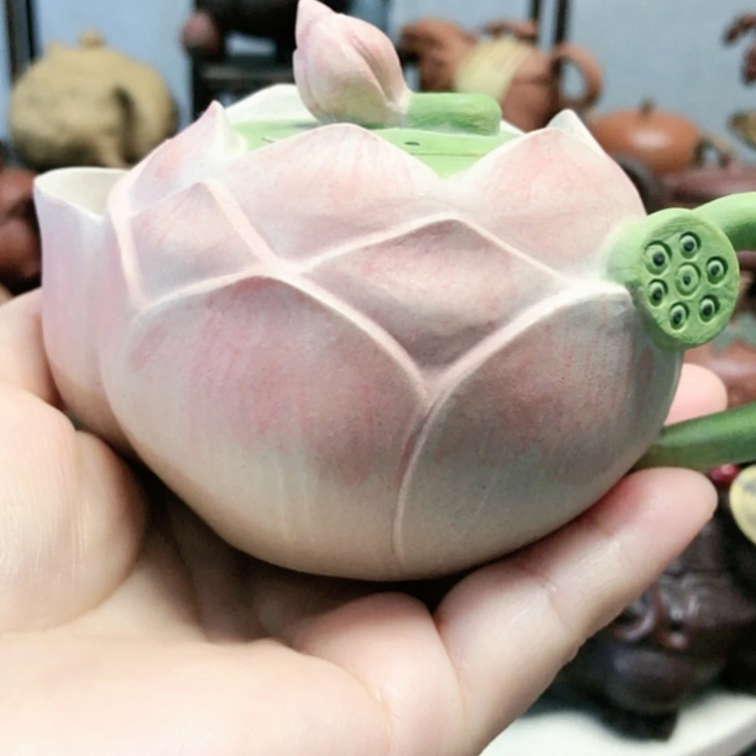 【闪购商品】茶壶紫砂150c仿生白莲花