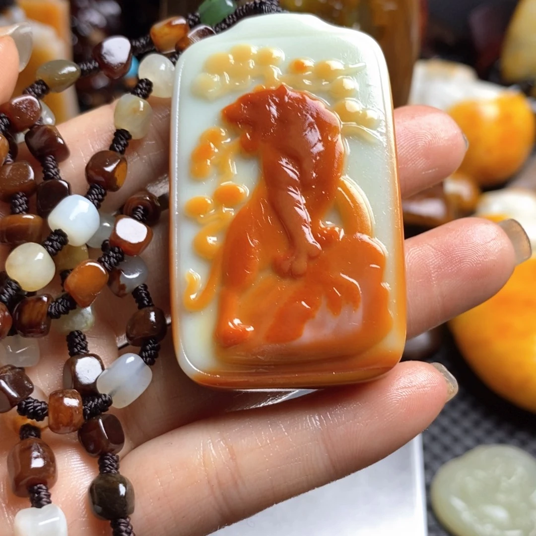 和田玉未镶嵌挂件鸿*