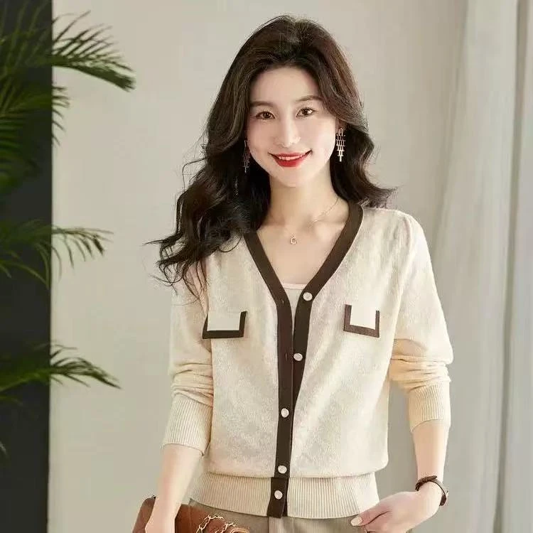 夏季新款防晒质时尚小香风长袖针织开衫透气女士  M1 J021211