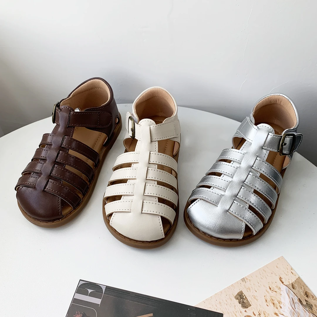 25K05葵兮韩版编织女童凉鞋罗马镂空夏季宝宝鞋子百搭男童沙滩