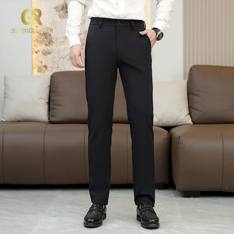 戈诺尔春季新款休闲裤男士修身显瘦百搭长裤子2024商务休闲西裤潮