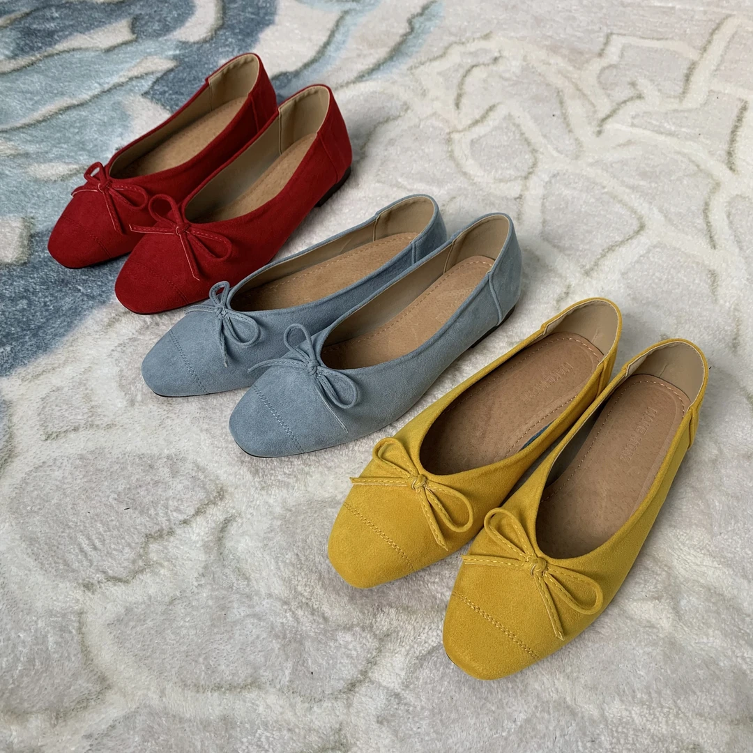 尖圆头法式蝴蝶结平底单鞋888-6