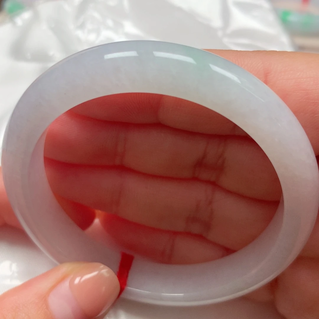 翡翠未镶嵌手镯7冰月光 宽10.5