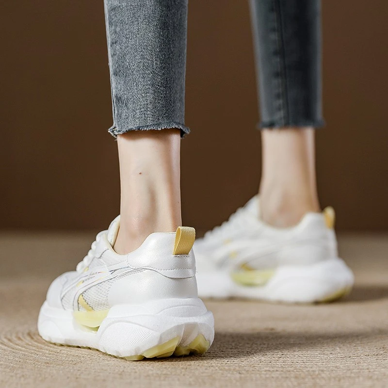 欧货厚底轻便网面透气超清小蛮腰老爹鞋女2025春夏新款学生运动鞋