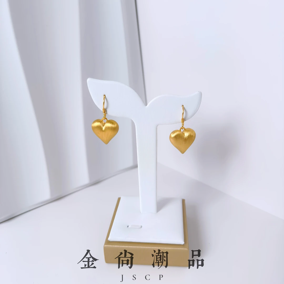 【耳钩爱心】足金999黄金5D无氰硬金时尚潮流高级耳钩合集