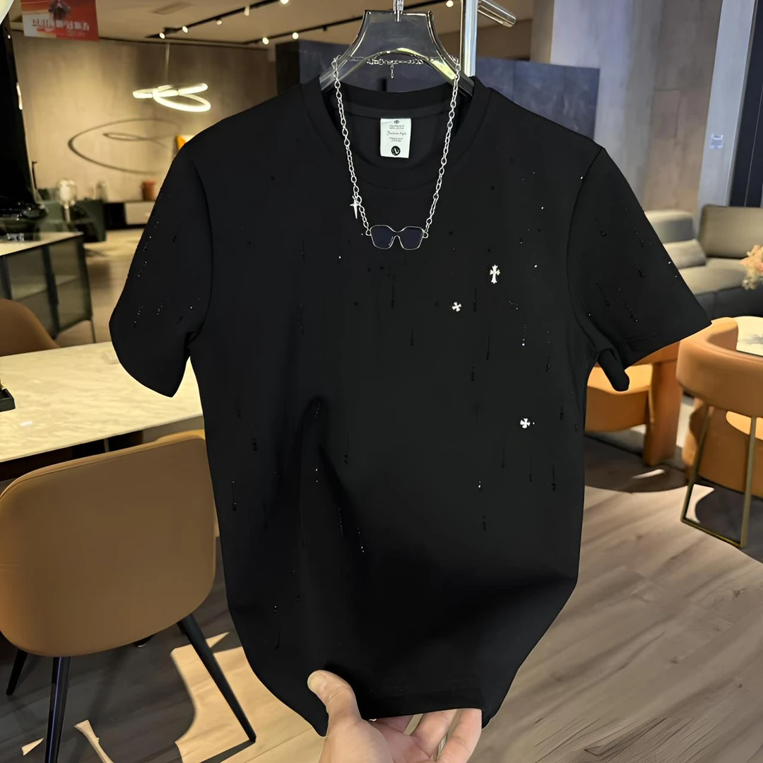 爆款2025新款轻奢重磅t恤短袖男t恤男士短袖上衣内搭男士t恤短袖