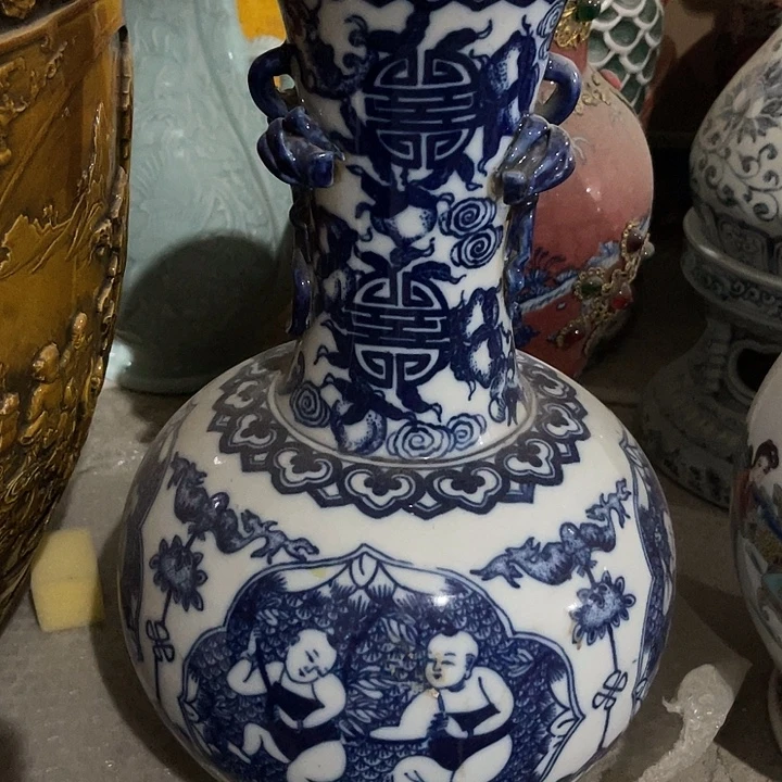 陶青花瓷摆件高端