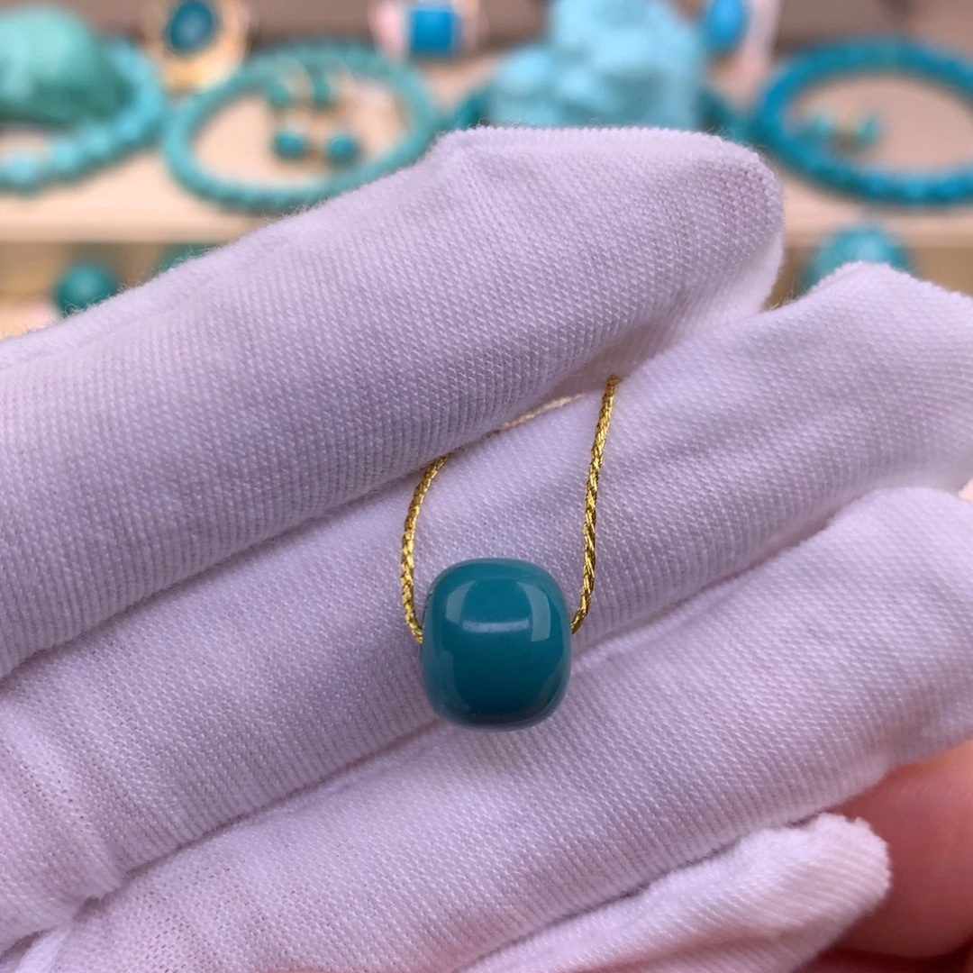 未镶嵌绿松石珠宝奇石10.2*8.8mm