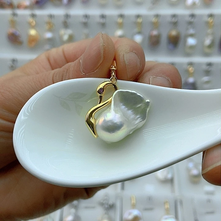 淡水珍珠颈饰银S925镶嵌