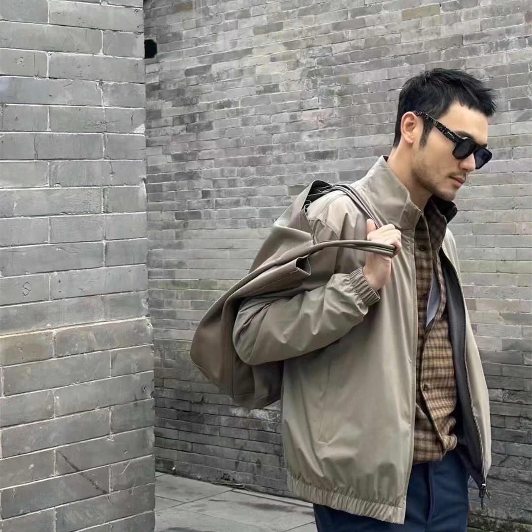 都市精英标配】早春男女款老钱风双面穿夹克/防风保暖小立领外套