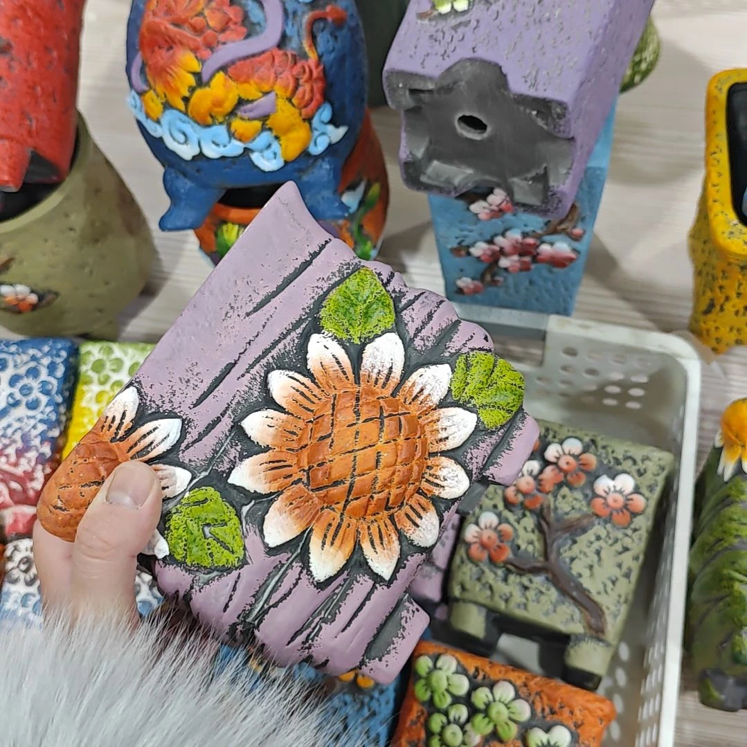 红陶吸水透气的白陶花盆凑满12发货