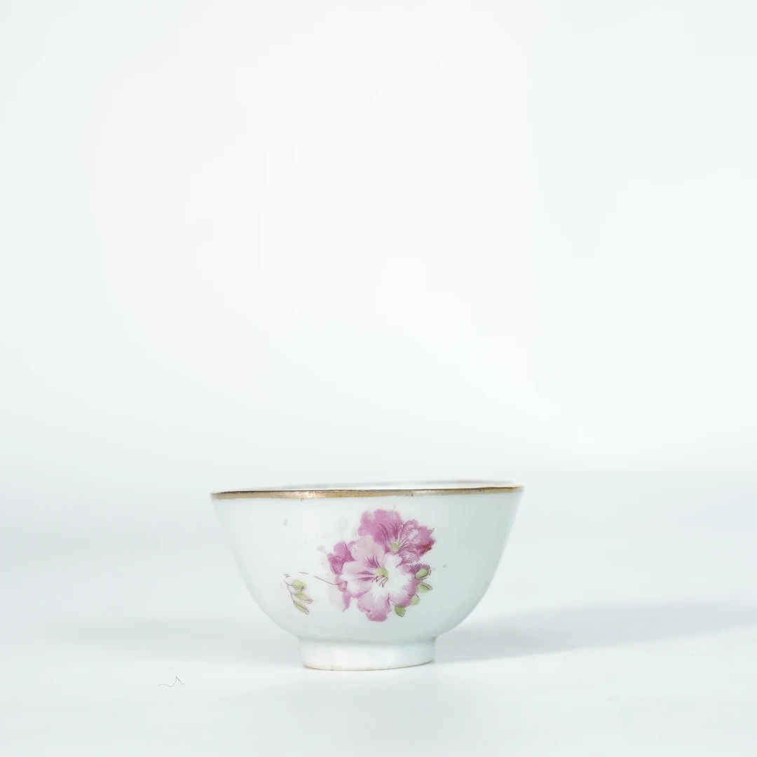 LABC251021010【十竹斋】民国牡丹纹粉彩单杯