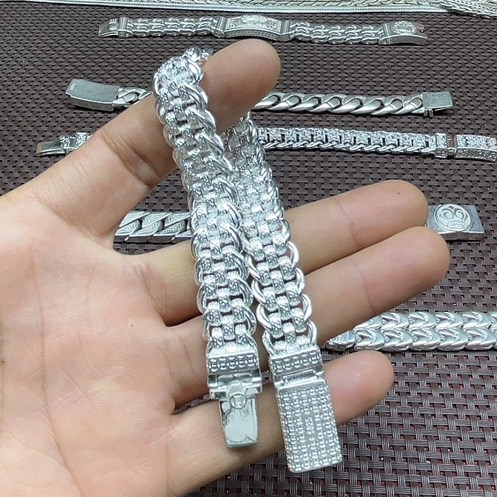 合成金属无老银，S925马鞭手链