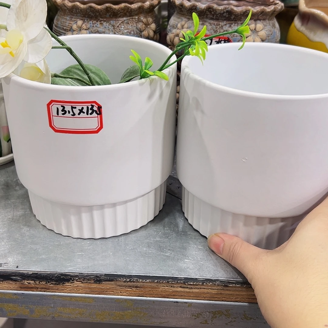 外贸尾单陶瓷花盆