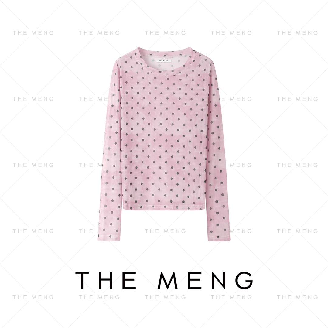 THE MENG【千金T】波点印花基础通勤百搭显瘦T恤罩衫#M252D0434