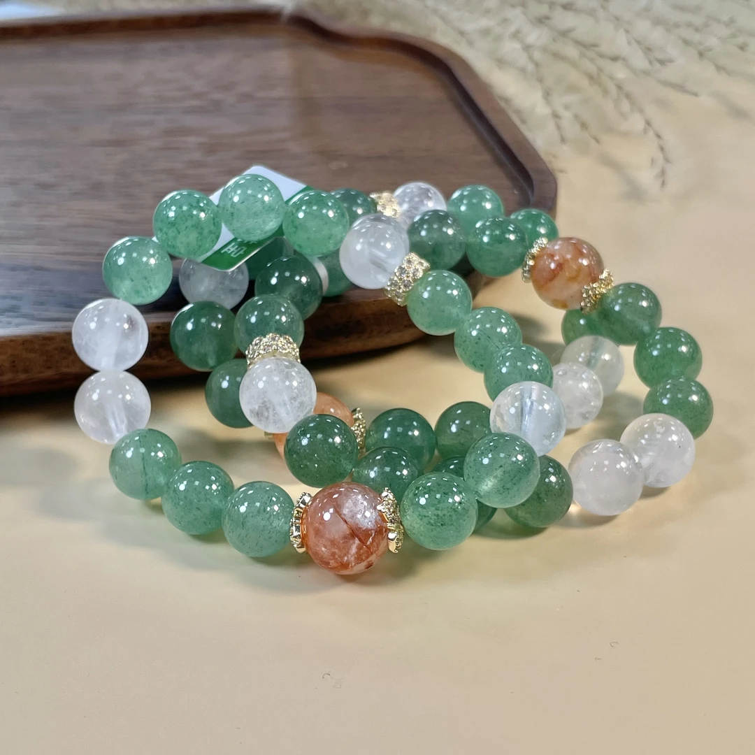 【怀晶珠宝】原创绿草莓晶单圈手链 多样式发一件 约10mm 847DTT