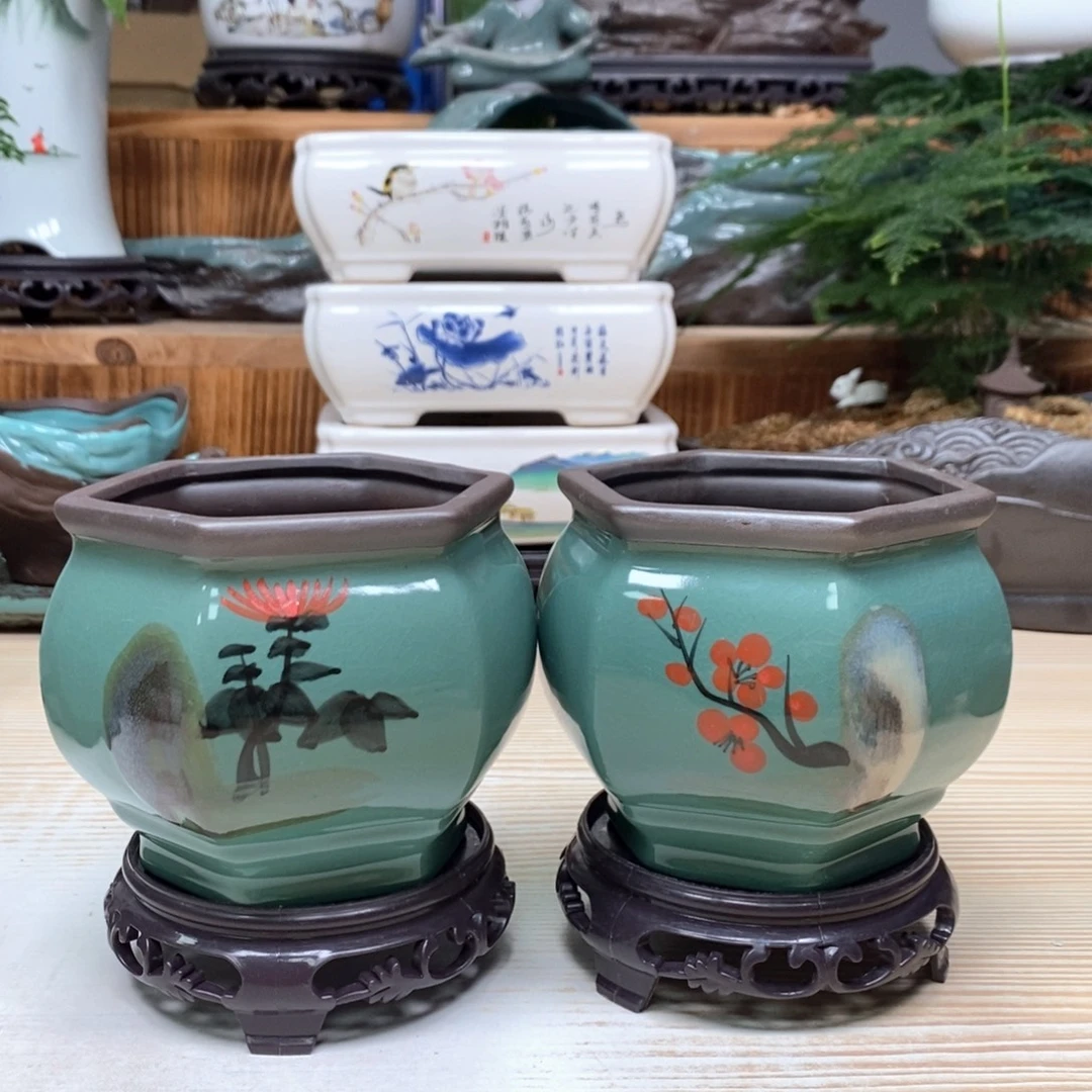 紫砂花盆陶瓷艺术花盆陶瓷