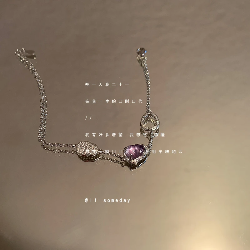 【紫葫芦】弹力绳小众百搭设计感水晶温柔手链时尚手饰