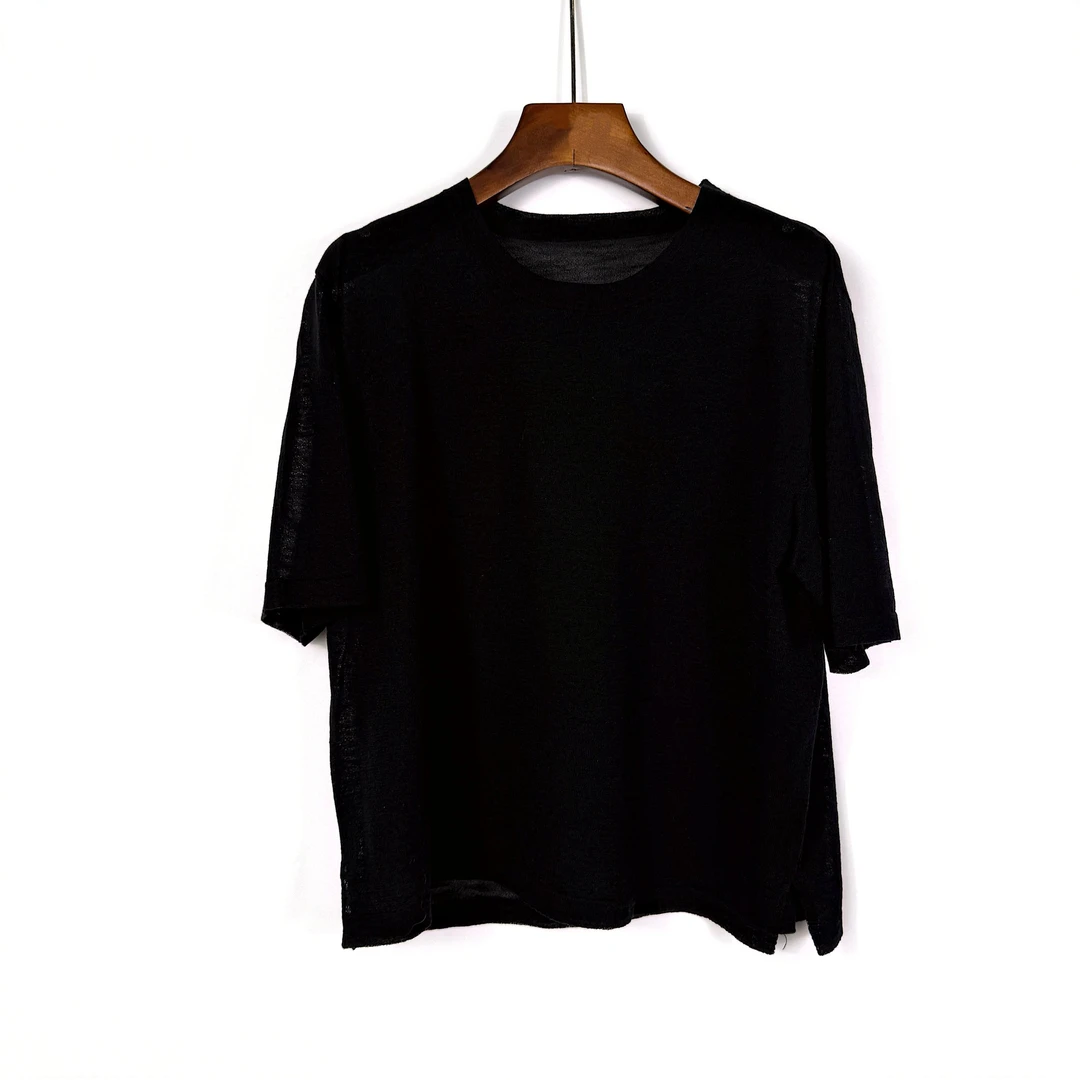 寻知·朱总原创设计XZS128Q进口云朵纱短袖针织上衣