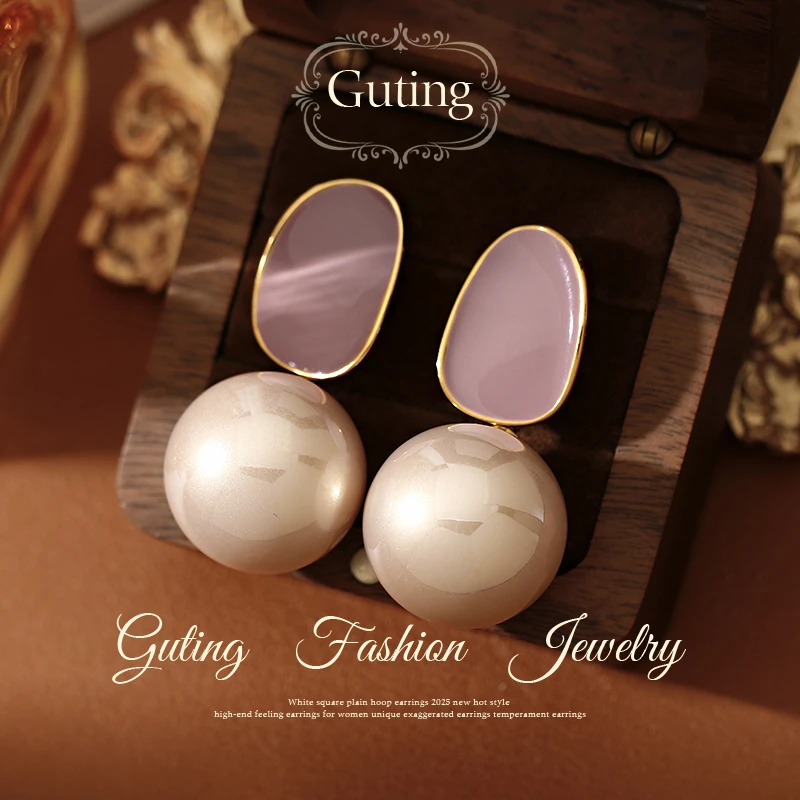 铜合金耳饰  21426珠珠耳环女高级感轻奢小众耳钉精致