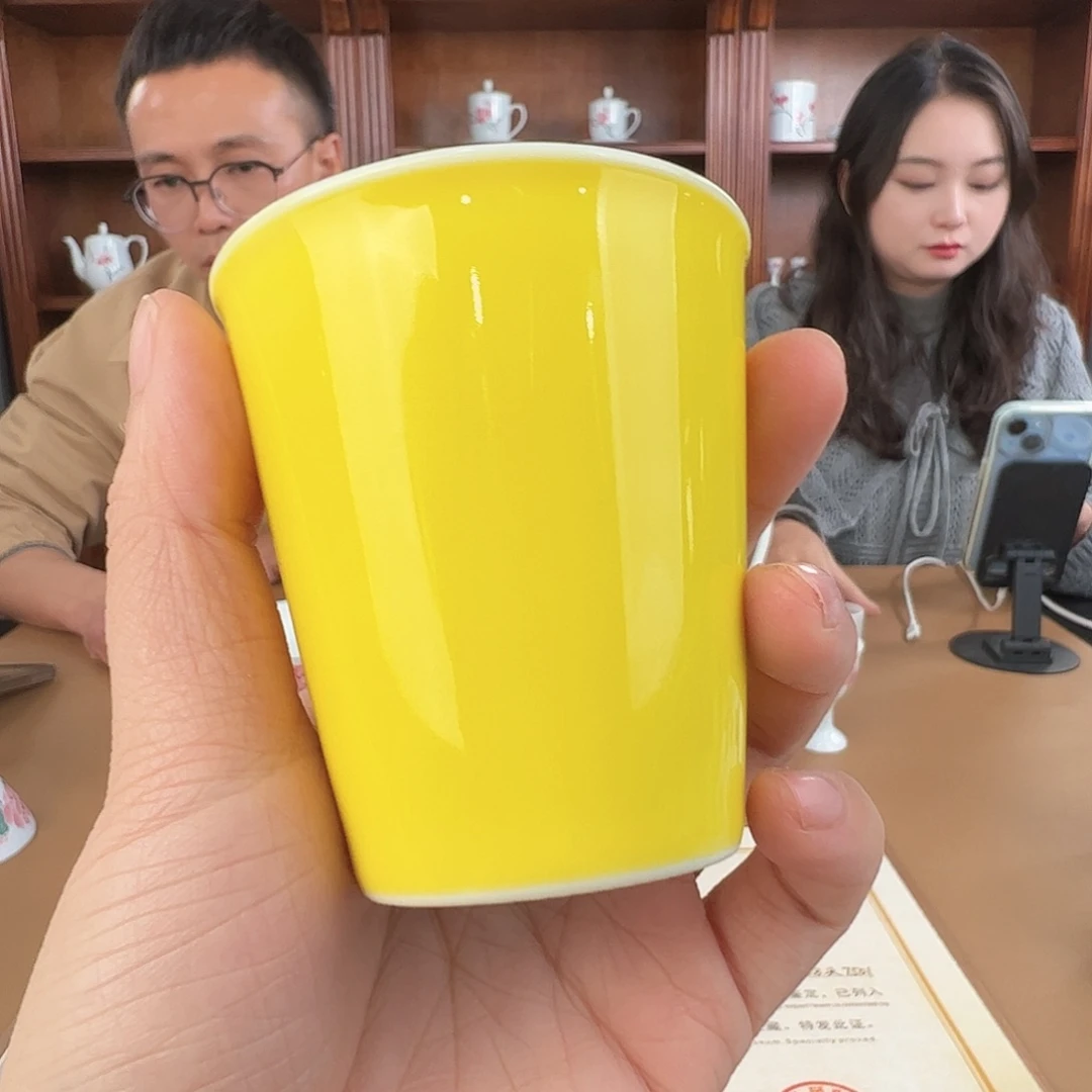 瓷柴窑颜色釉可乐杯（开片微瑕）