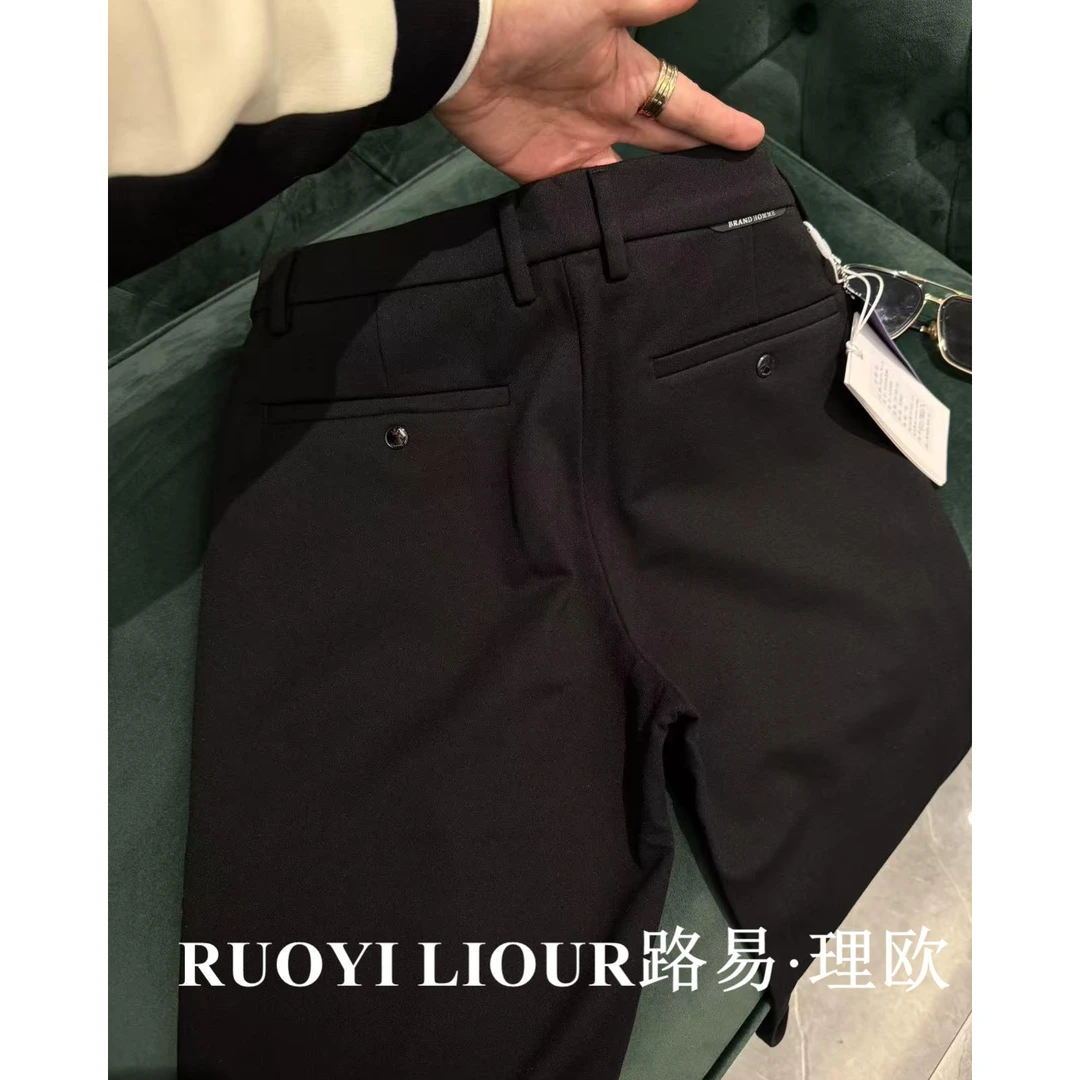 【路易理欧】欧货时尚潮流商务纯色修身冬季百搭休闲裤22288