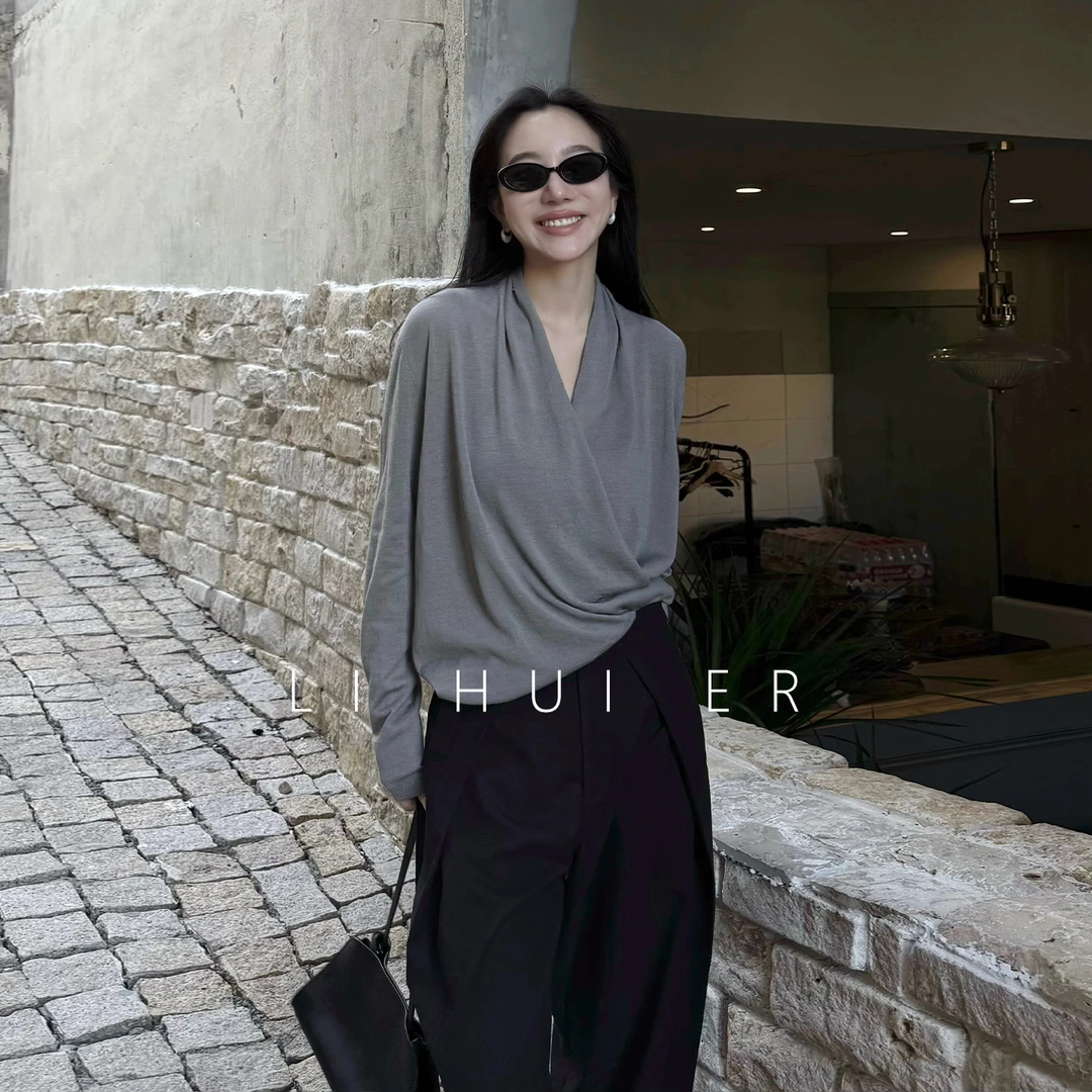 LiHuiEr李慧儿【里斯本夜曲】2025秋时尚气质百搭针织上衣LL025737