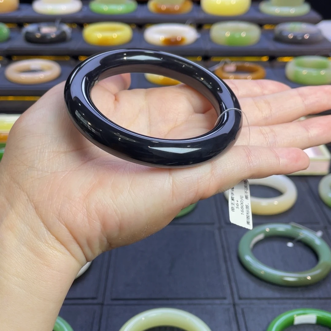 和田玉未镶嵌手镯帝王紫手镯56