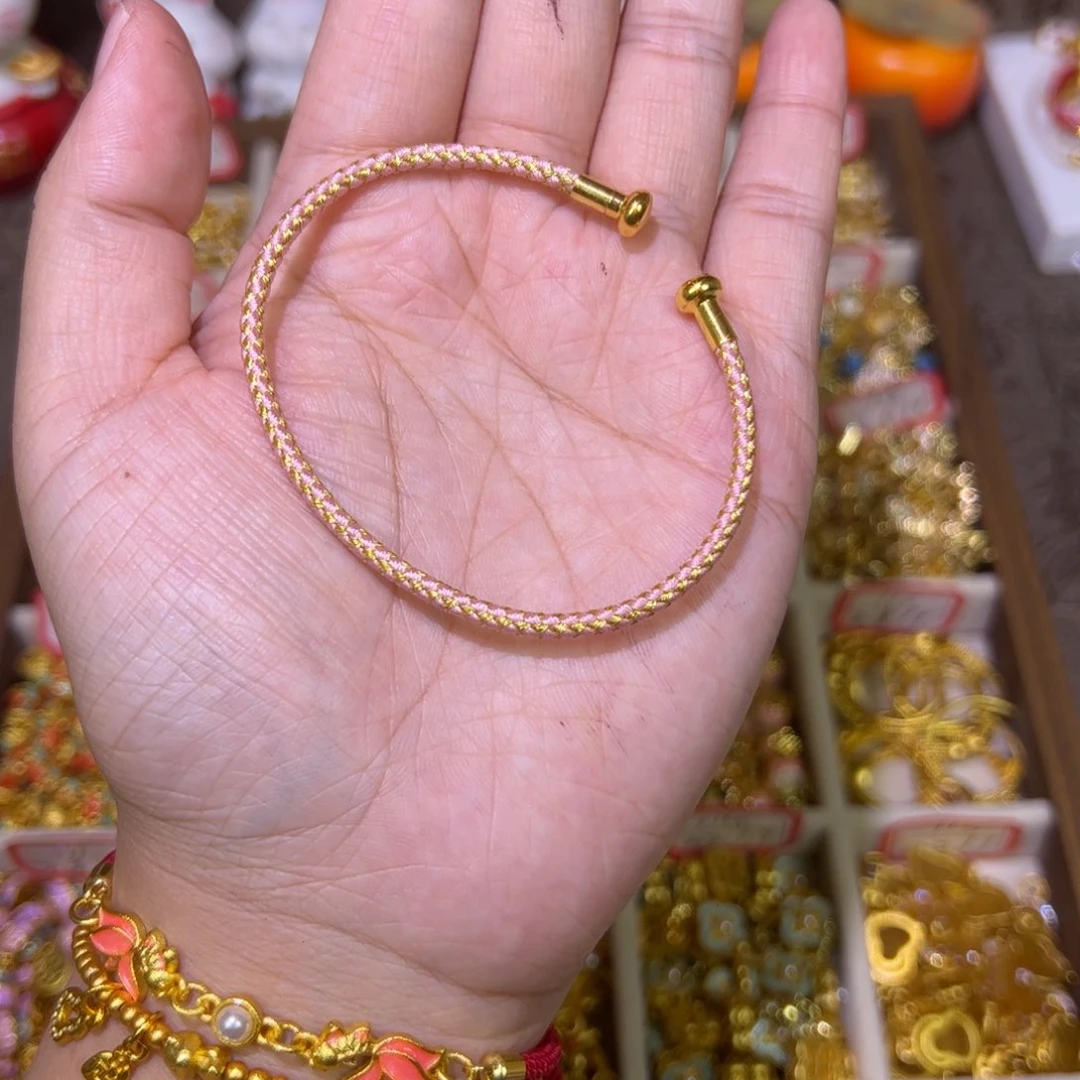 钛钢粉金色c扣手绳
