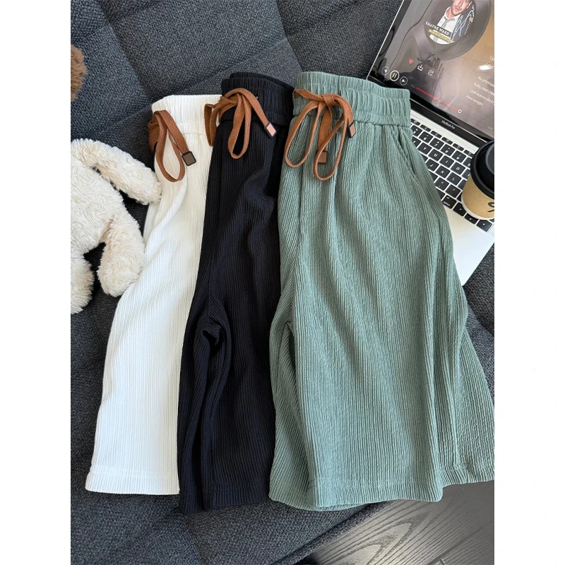 美式复古冰丝短裤男款夏季潮牌cleanfit高级感裤子oversize五分裤