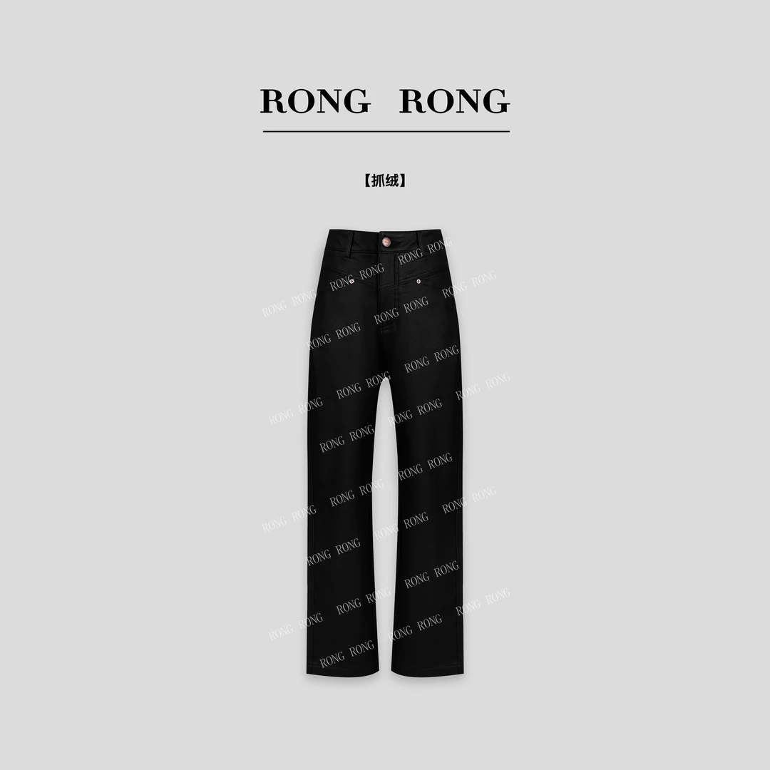 溶溶【浮光炙热】RONGRONG 高弹无束缚感PU工艺烟管裤休闲裤 31209