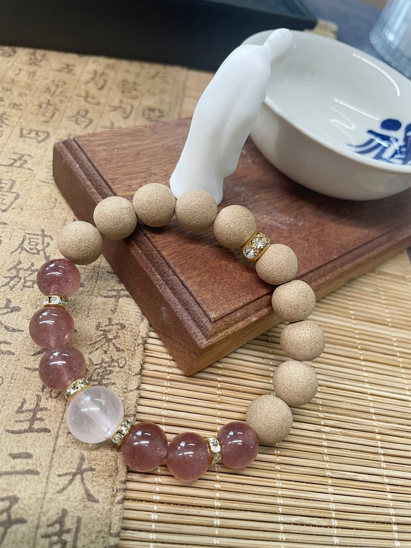 【木樨邂逅浪漫的精灵】 10mm圆珠搭配浪漫精灵 古法手工纯天然香材