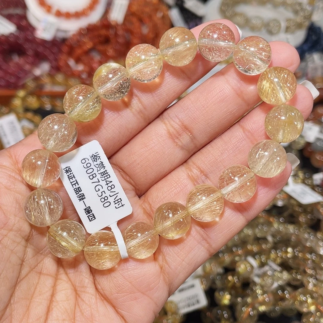 水晶手串未镶嵌金发11m