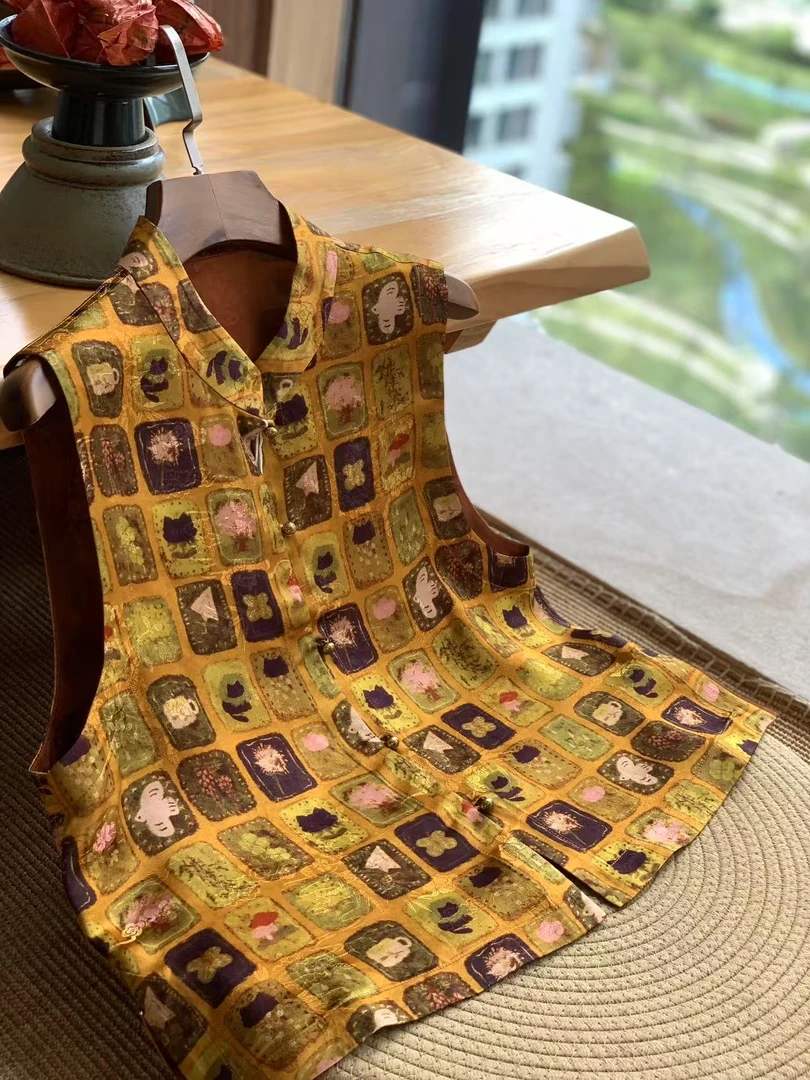 佳琪臻选【香云童谣 】香云纱新中式马甲单层双面穿  凉快夏季款