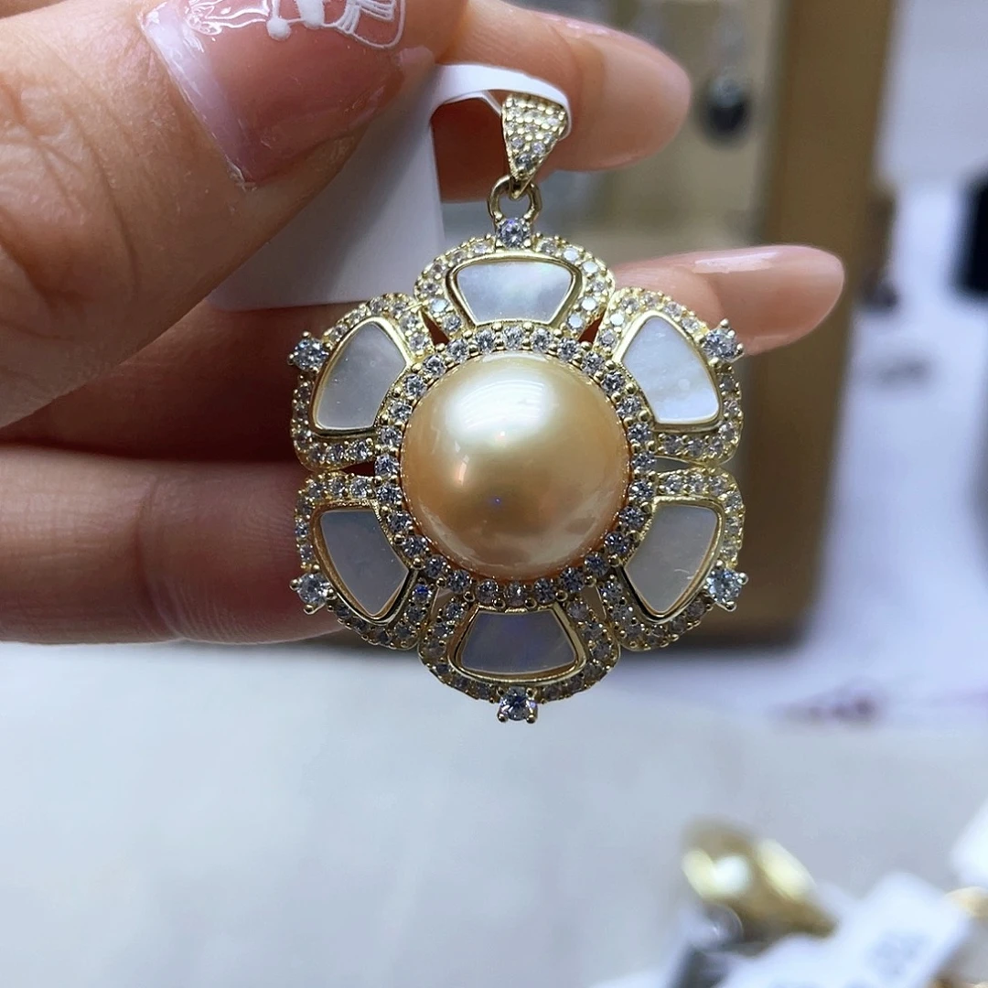 海水珍珠颈饰银S925镶嵌