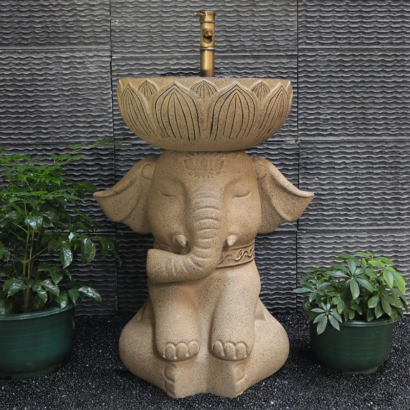 【流畅清洗】户外洗手池阳台露台创意立柱式洗手盆室外花园庭院洗手