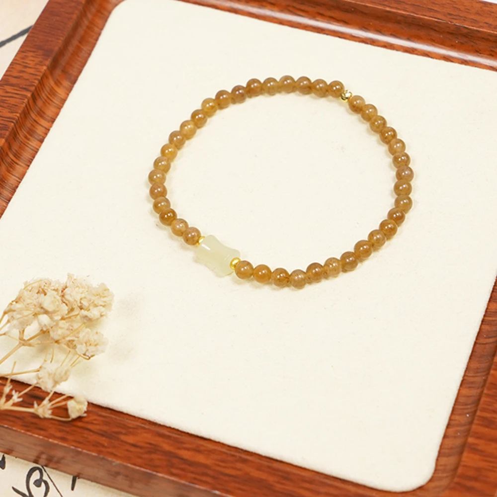 天然新疆和田糖玉单圈简约轻奢手串QF-A249