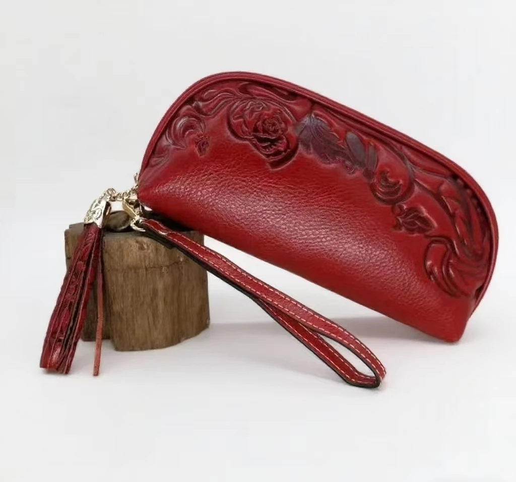 2025新款时尚高档宴会包长款钱包真皮小手包放手机零钱包百搭休闲