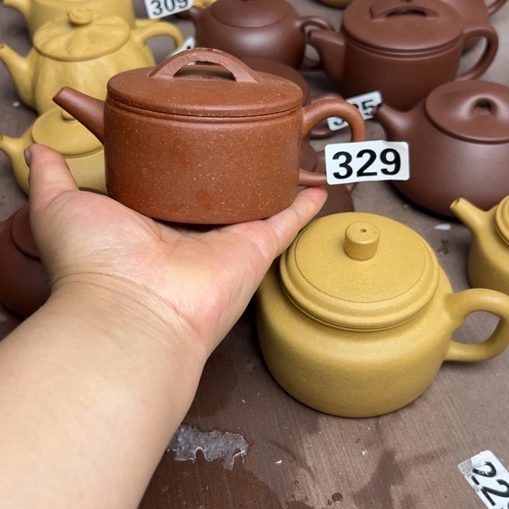 茶壶紫砂红降坡半手工210cc左右