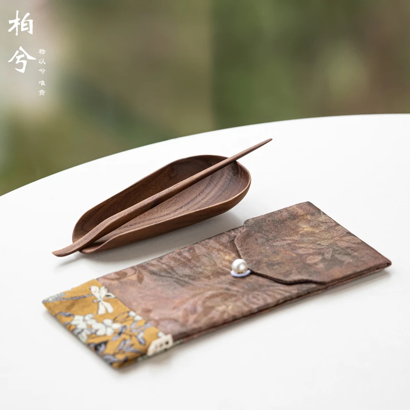 黑檀木茶则套装家用高档实木茶勺茶铲茶道配件茶具零配件茶道配件