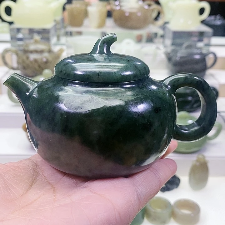 未镶嵌和田玉挂件茶壶190ml（微瑕）