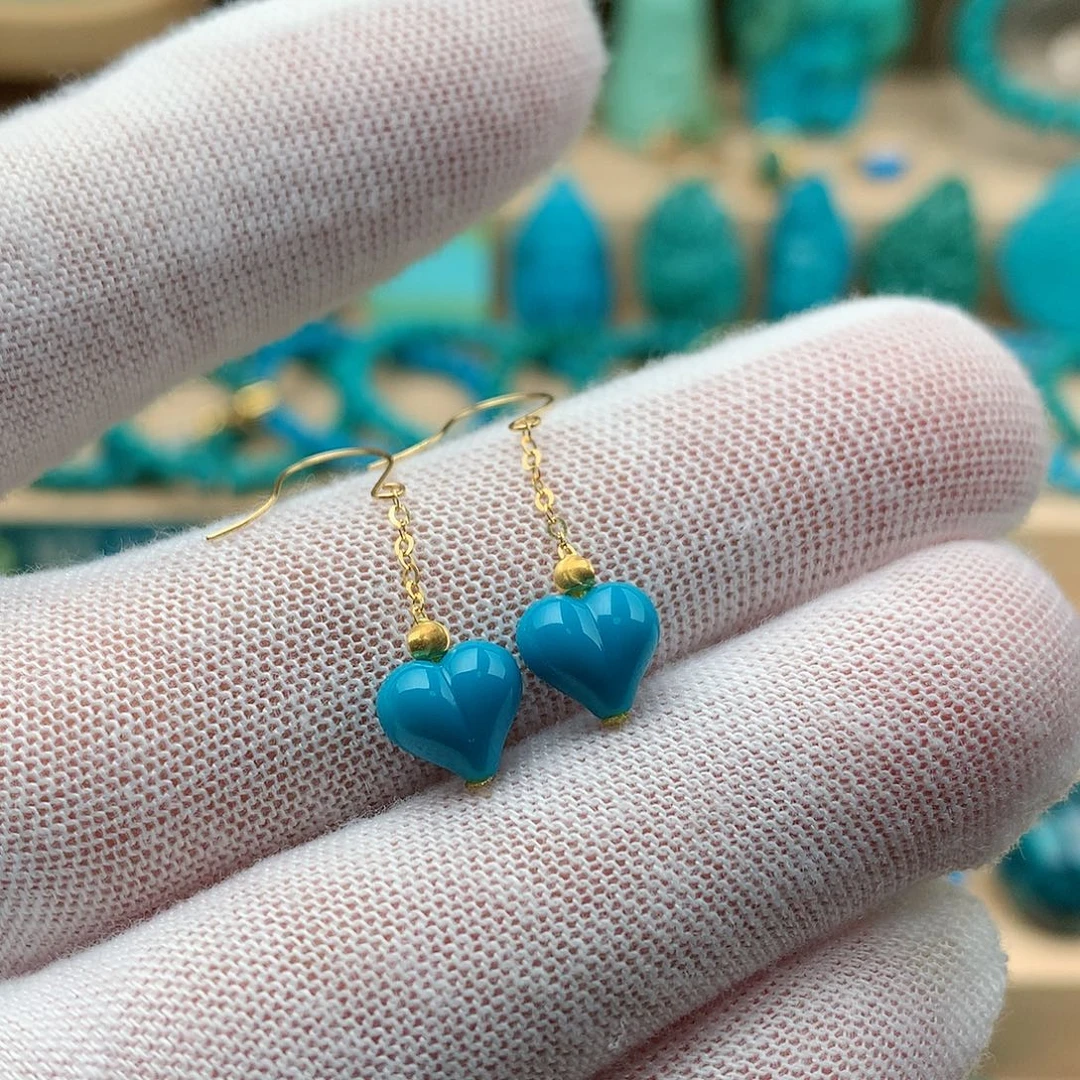 绿松石18K金镶嵌珠宝奇石