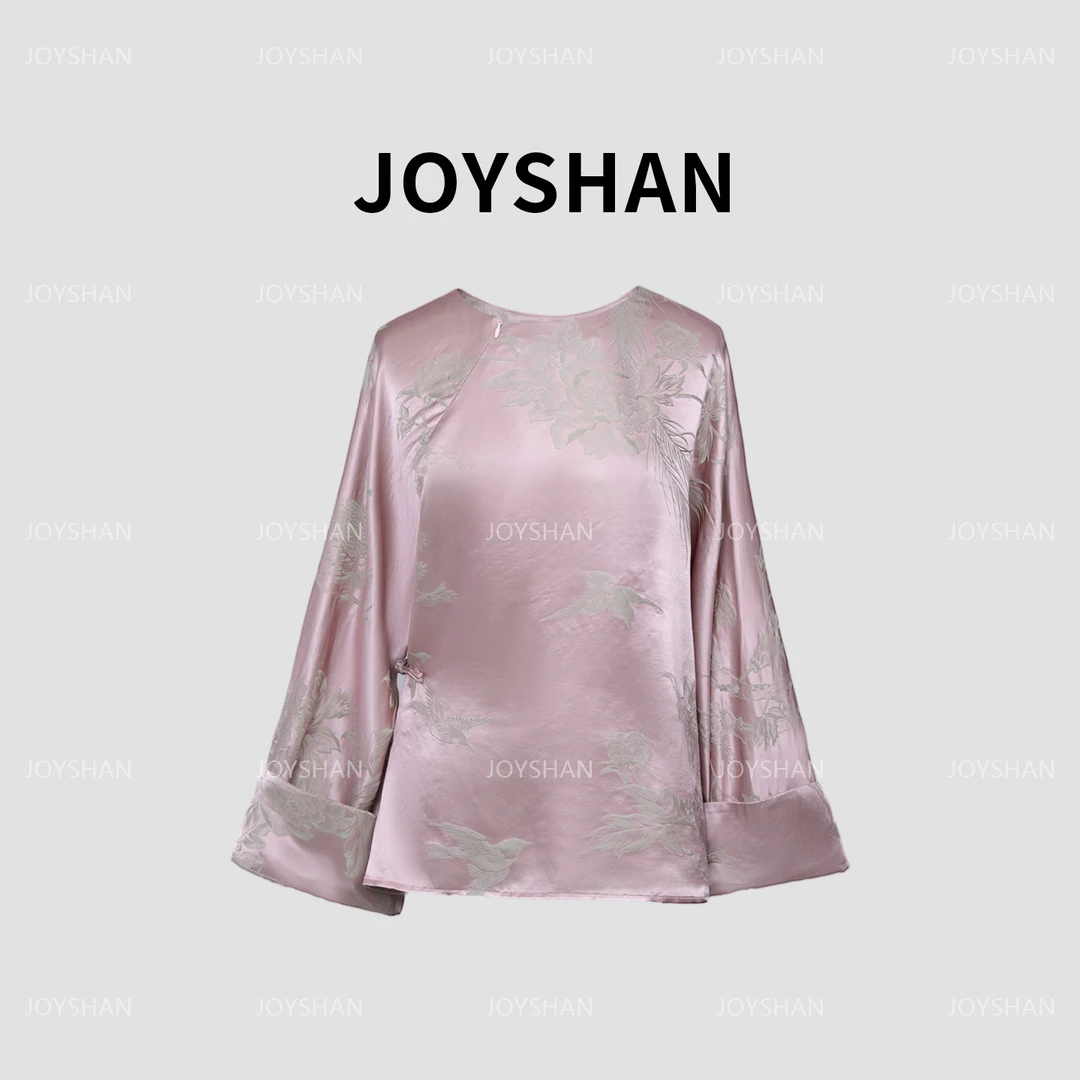 JOY SHAN-2025秋款新款（牡丹）新中式牡丹长袖百搭上衣